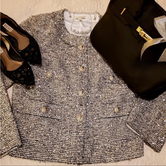 Stella Jackets & Blazers - NWT STELLA SILVER METALLIC JACKET SIZE LARGE
